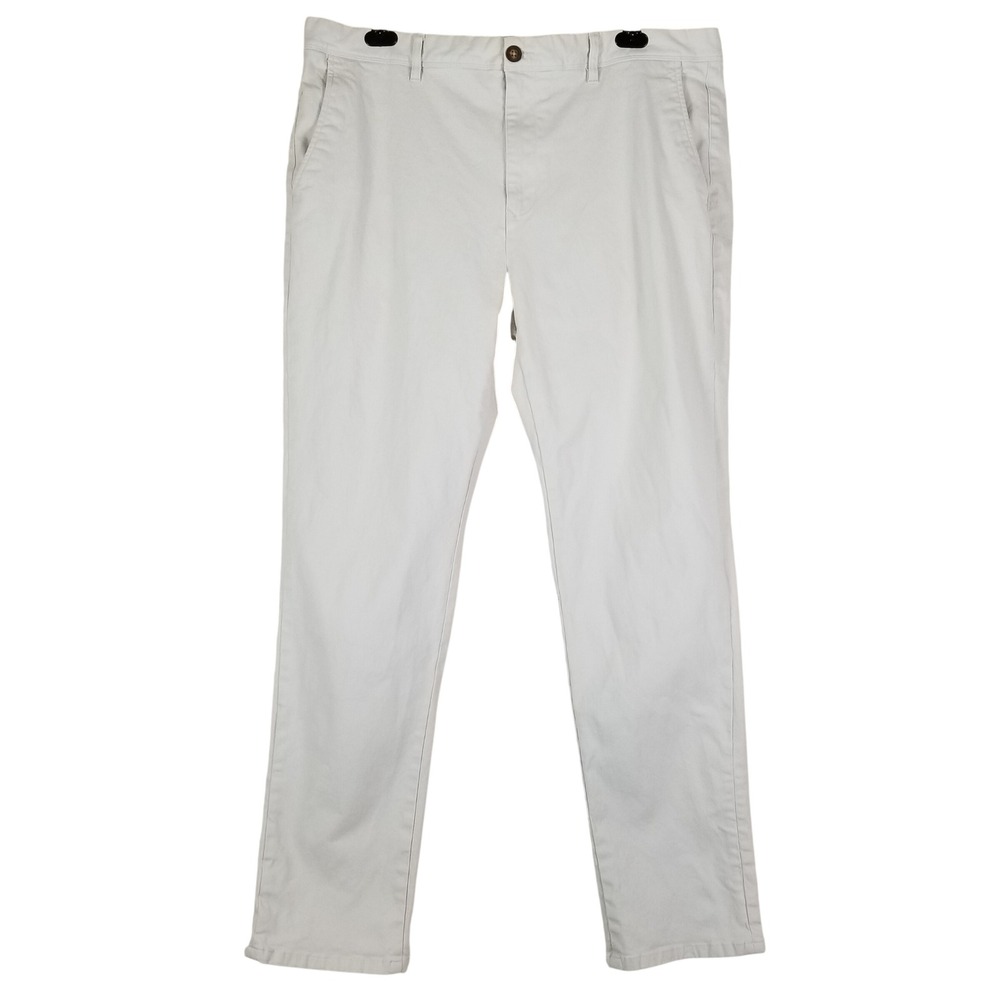Mott & Bow Chino Pants Mens 38x32 Stone Twill Cotton Stretch Straight Leg